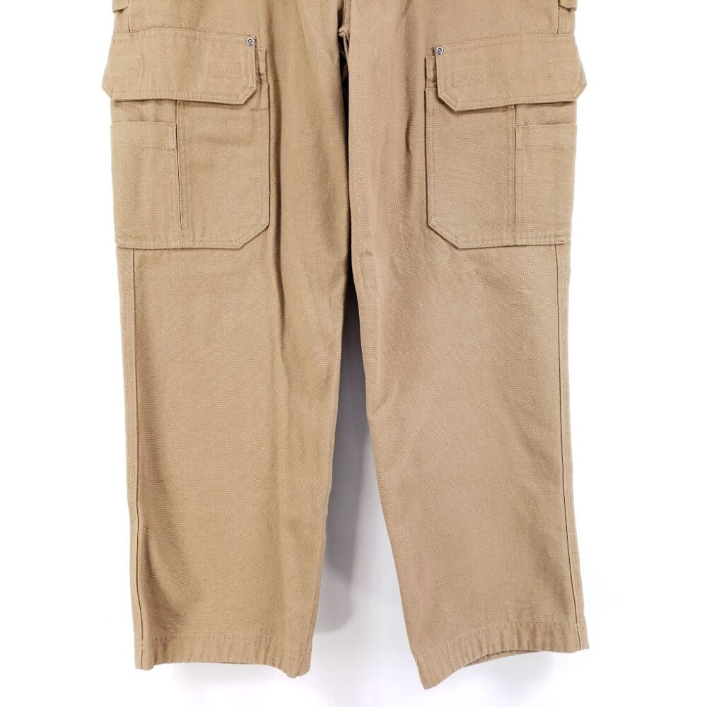 Duluth Trading Mens 36x30 Cargo Pants Brown High-Rise Cotton Twill With Pockets - Picture 7 of 11